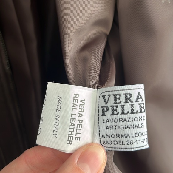 Italian Brown Leather Zip Up Jacket made‎ by CURGÈ Mens size 2XL NWT #7 - Picture 8 of 10